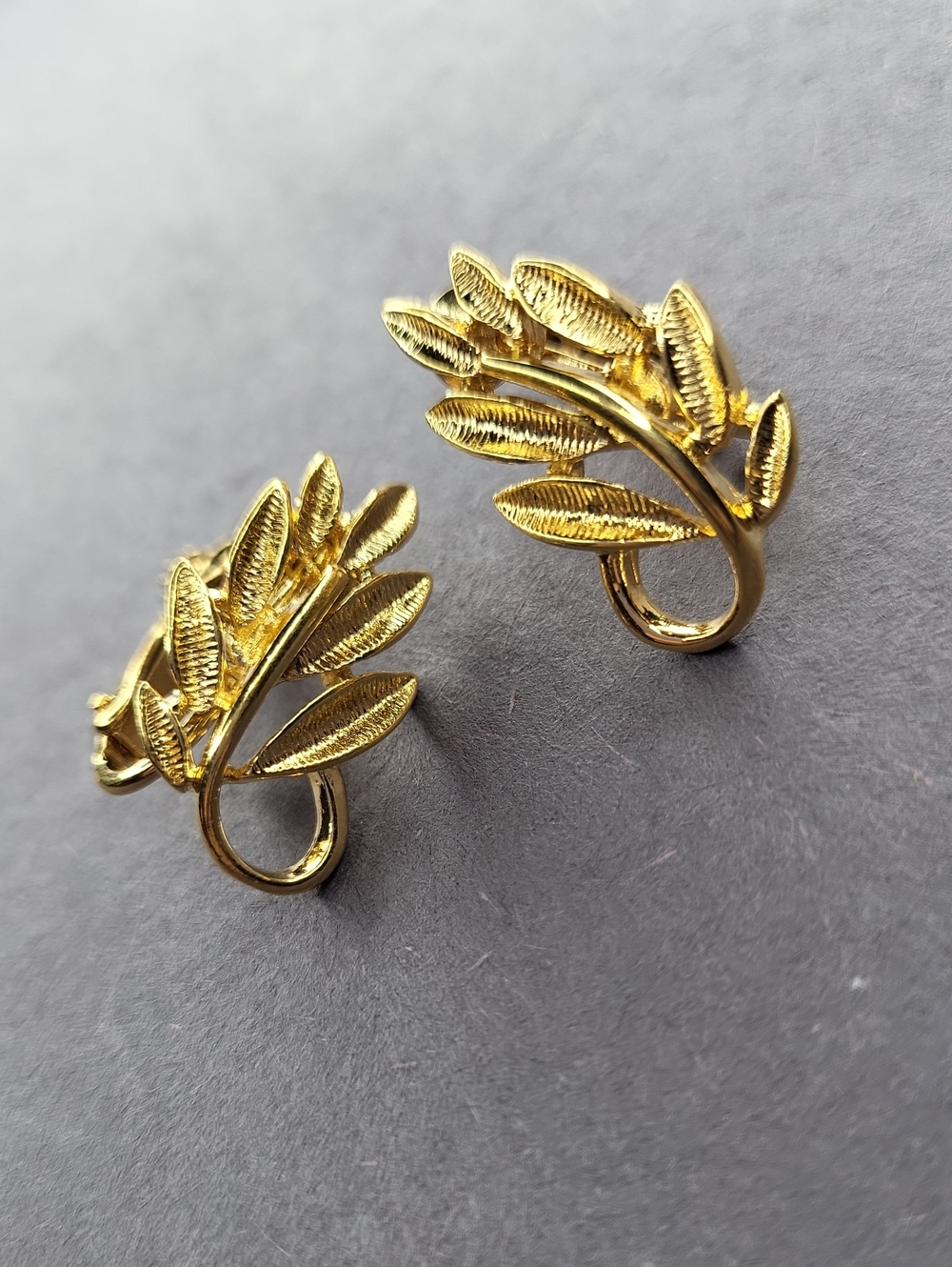 Napier Gold Leaf Cluster Clip-On Earrings
